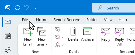 Select File from the ribbon
