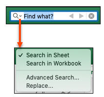 With the Search bar activated, click the magnifying glass to activate the more search options dialog