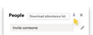 image shows download attendance list icon in Microsoft Teams Meeting