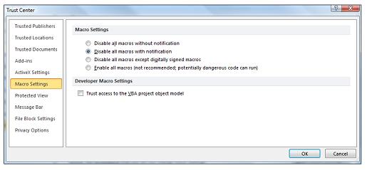 Enable Or Disable Macros In Office Files