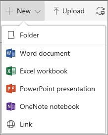 Office 365 Create a new folder or document