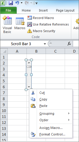 scoll bar format control