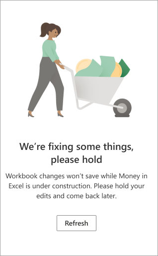 Money in Excel is under maintenance. Try again later.