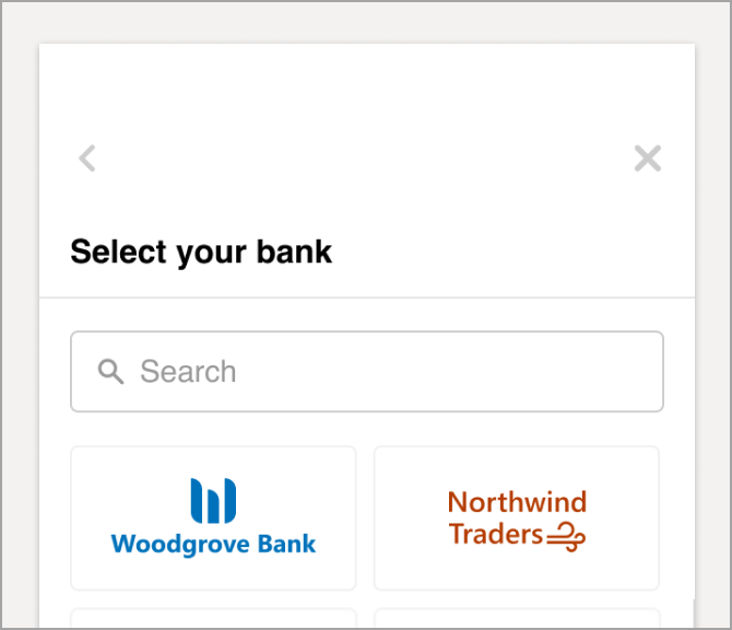 Wählen Sie Ihr Finanzinstitut aus der Liste aus.