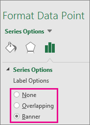 Format Data Label task pane showing the options for a Treemap chart