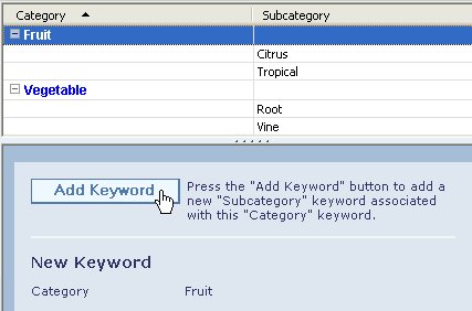 Adding a subkeyword to a keyword