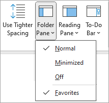 Screenshot of how to unhide Favorites in the Folder Pane