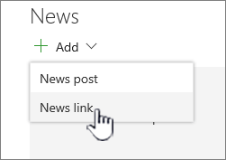 Add a News link from a News web part