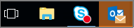 Task bar with orange Outlook icon