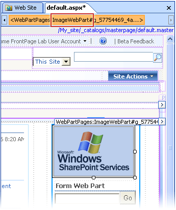 Quick Tag Selector with Web Part selected