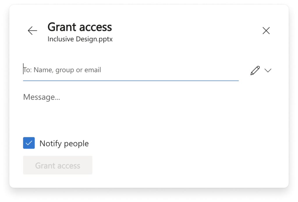 Grant access experience