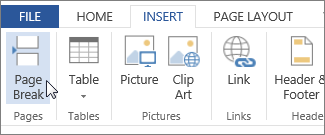 Page Break button in Word Web App