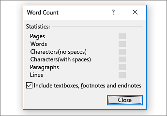 Word count detail