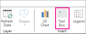 Text box button on the Power Map Home tab