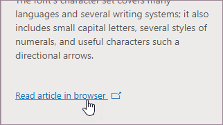 About article in the browser