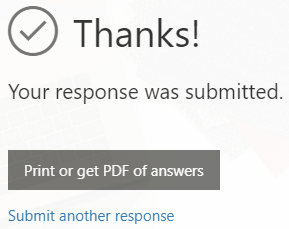 A notice to download or print the receipt of your submission