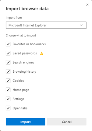 Import browser data