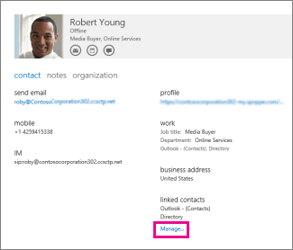 manage profiles for contact