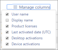 Office 365 Reports - Office activations available columns