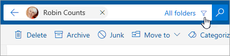 A screenshot of the filter button in the search bar