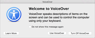 Turn VoiceOver on or off