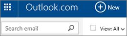 Outlook.com menu bar