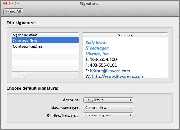 add email signature in outlook on mac