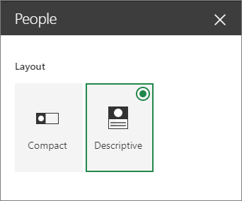People web part layout options