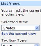 The Web Part tool pane with All Items selected in the Selected View list.