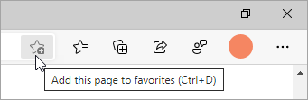 Add a page to favorites from the address bar