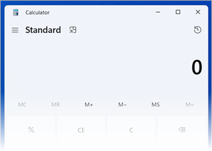 The Windows Calculator in Standard mode.