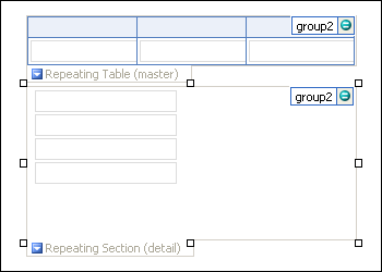 Master/detail control, with detail control selected in design mode