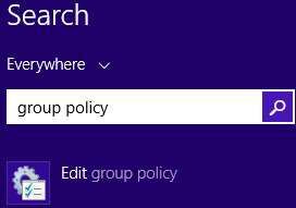 Start Group Policy in Windows 8