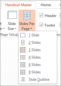 Slides Per Page options