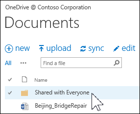 Shared with Everyone folder in OneDrive for Business