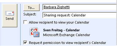 Calendar sharing request