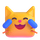Teams cat with tears of joy emoji