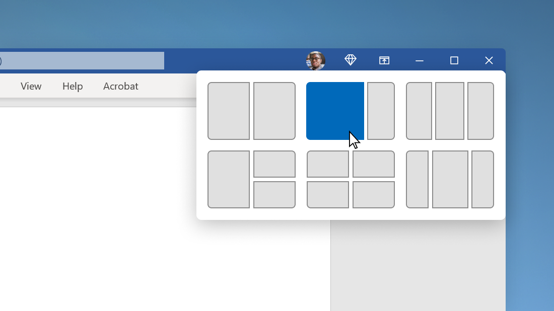 Snap layouts in Windows 11