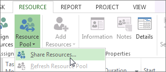 Open Share Resources from resource pool