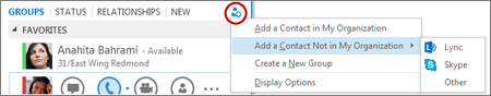 Add an external contact in Lync