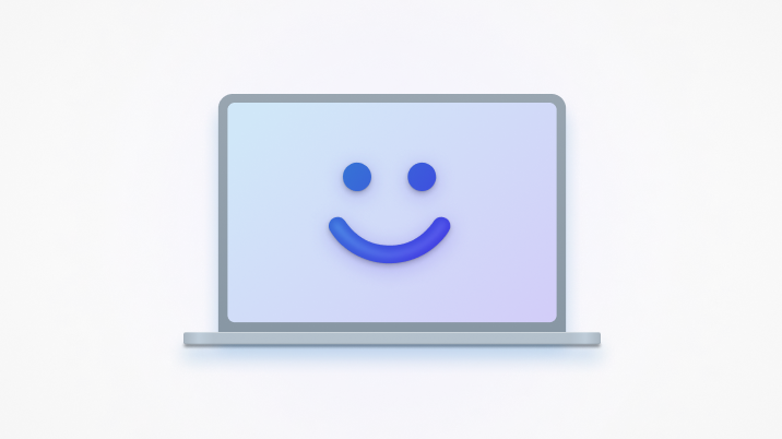 Icon of a laptop and Windows Hello face.