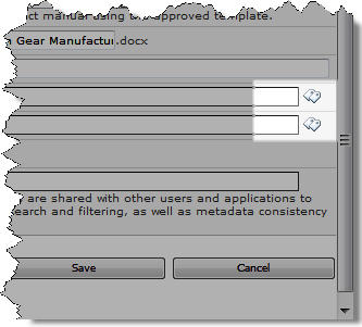 Tags icons in Edit Properties dialog box