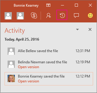 Activity Pane