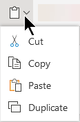 Home tab: Copy and Paste