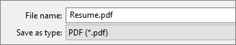 Choose PDF in the Save as type box.