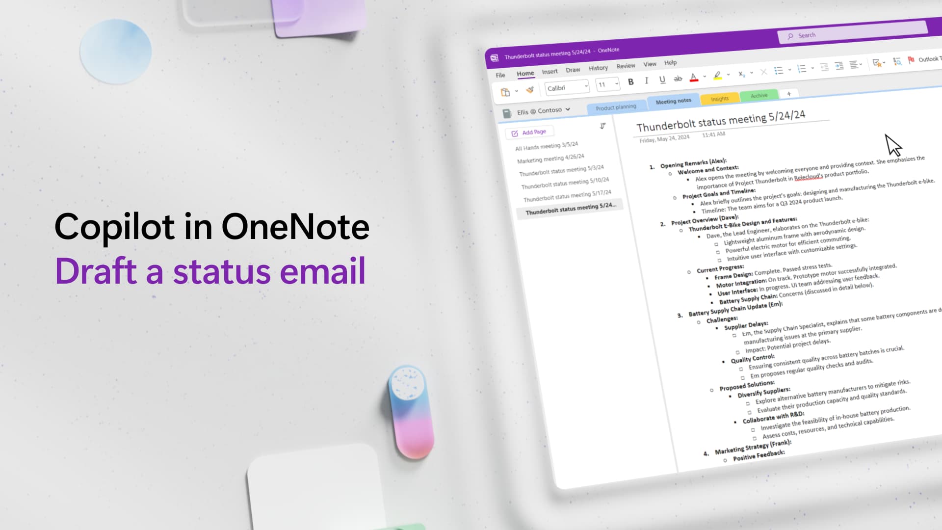 Video: Draft and email with Copilot in OneNote