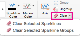 On the Sparkline Design tab, select Clear