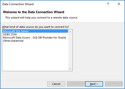 Data Connection Wizard