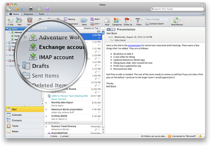 show separate inboxes for each account outlook mac