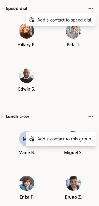 Teams-contact groups